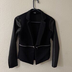 A stylish black blazer, size M,